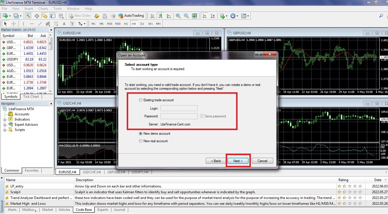 create MetaTrader 5 account -step 3